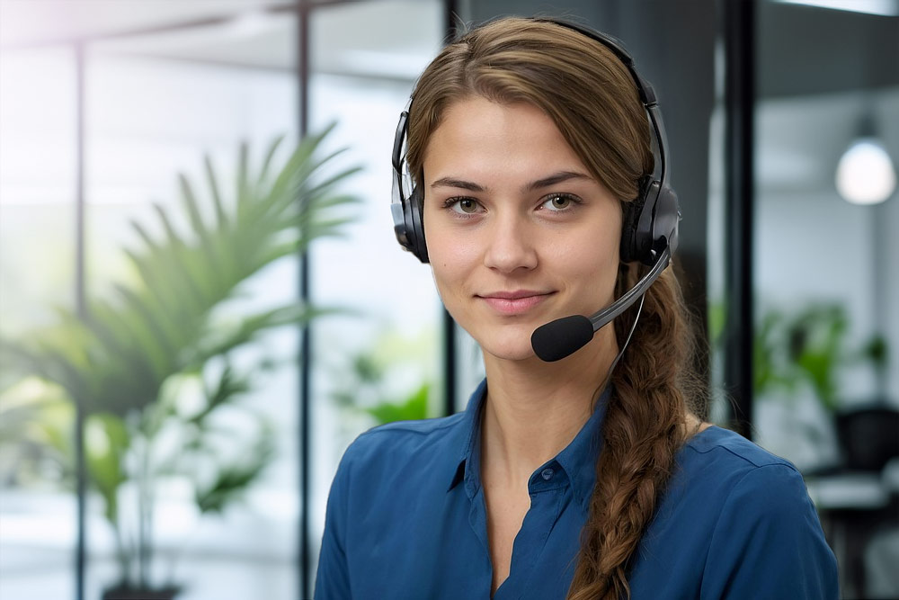 Kontaktperson mit Headset